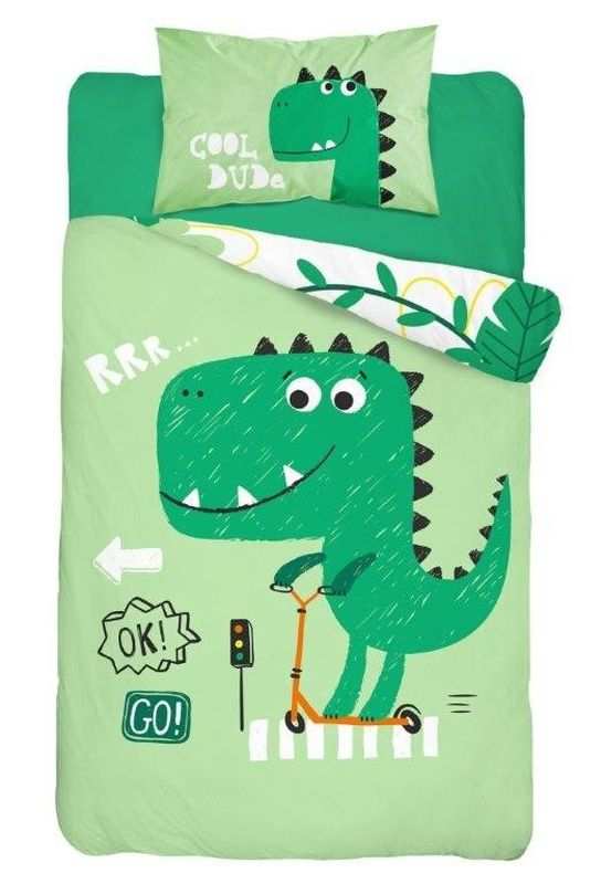 Obliečky do postieľky 100x135 DINO zelené