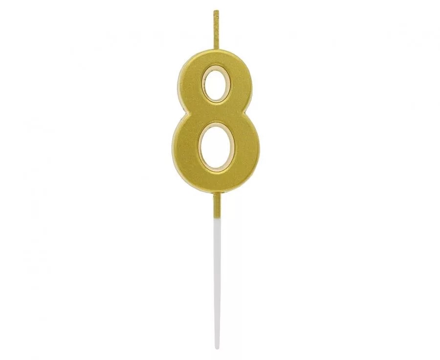 Sviečka zlatá č.8