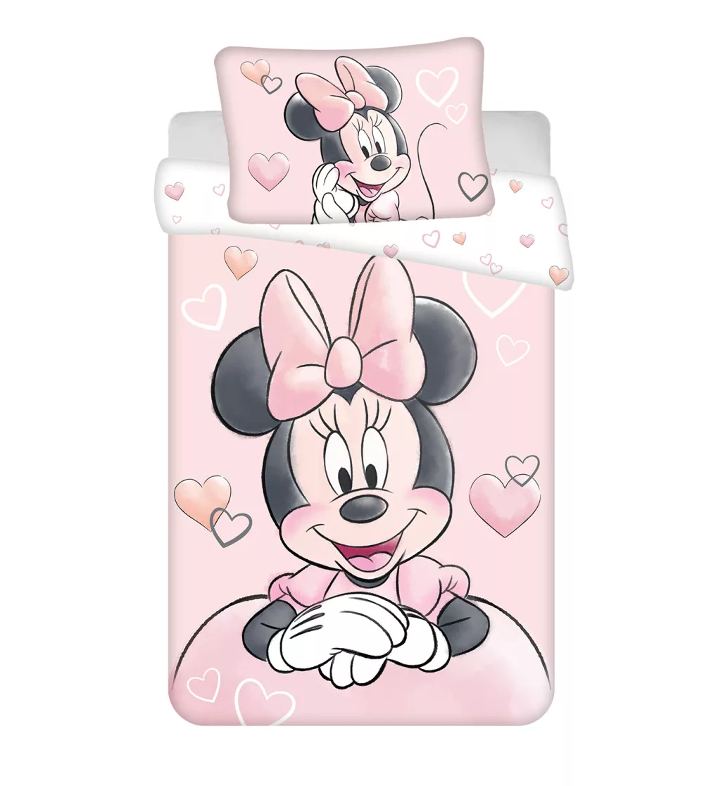 Obliečky do postieľky 100x135 MINNIE powder pink