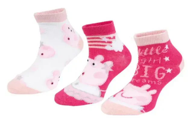 Ponožky 3ks PEPPA PIG ružové - 31/34