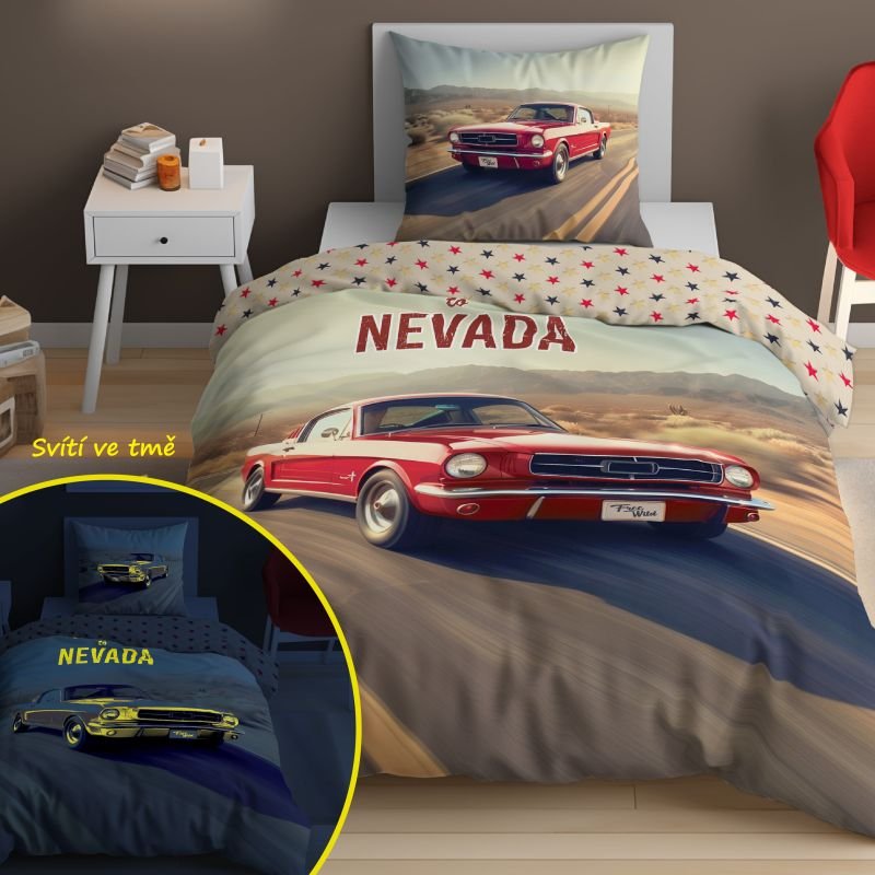 Obliečky 140x200 MUSTANG - svietiace