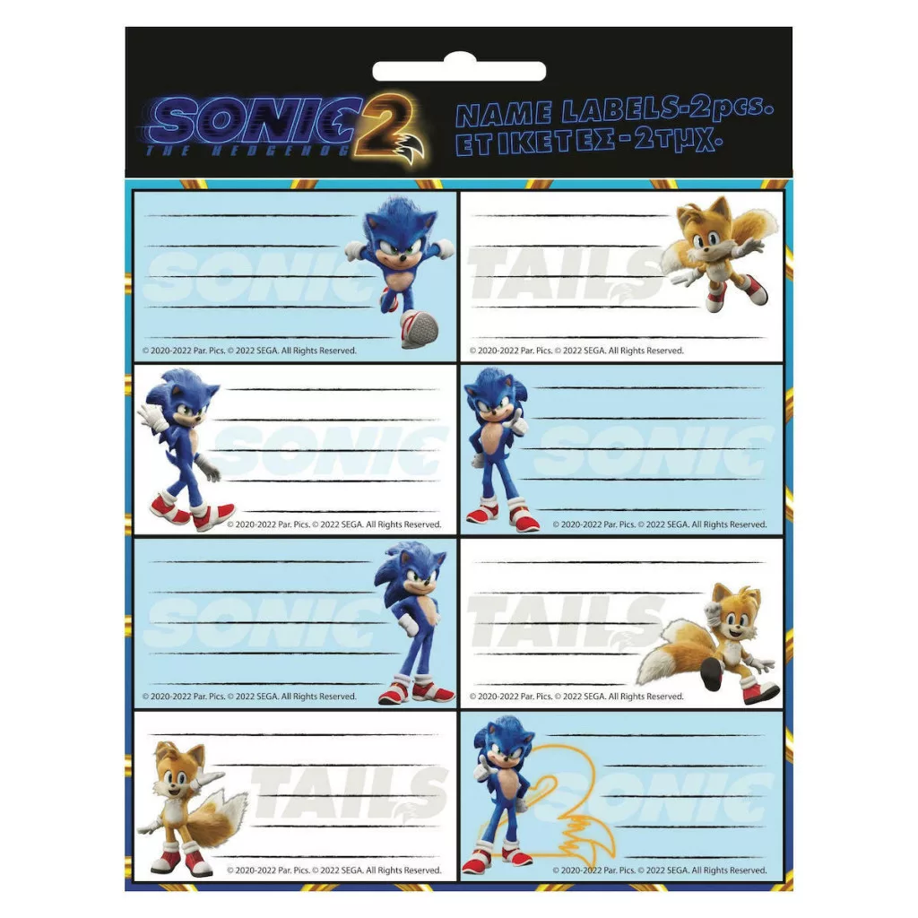 Lepiace štítky (16ks) SONIC 2