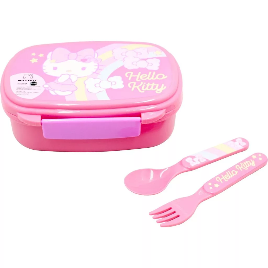 Desiatový box s príborom HELLO KITTY