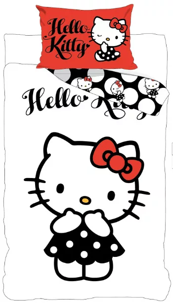 Obliečky do postieľky 100x135 HELLO KITTY na bielom