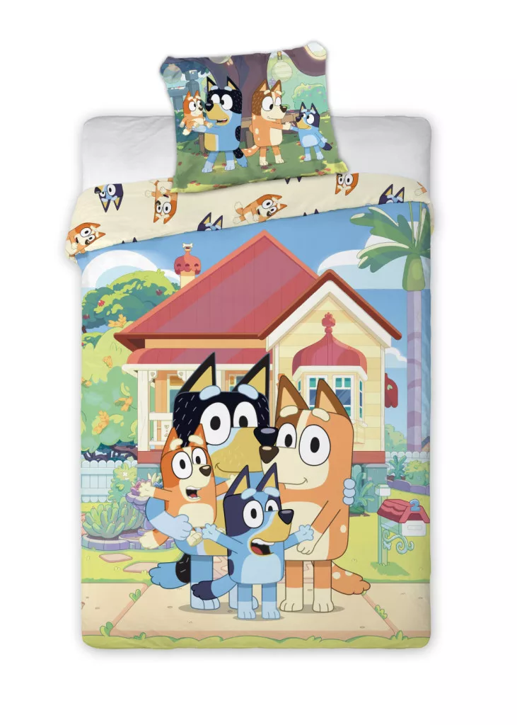 Obliečky 140x200 BLUEY domček