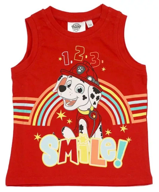 Chlapčenské tielko PAW PATROL smile červené - 3r.