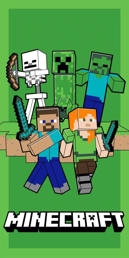 Osuška 70x140 MINECRAFT attack (rýchloschnúca)