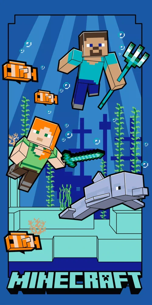 Osuška 70x140 MINECRAFT potápanie (rýchloschnúca)