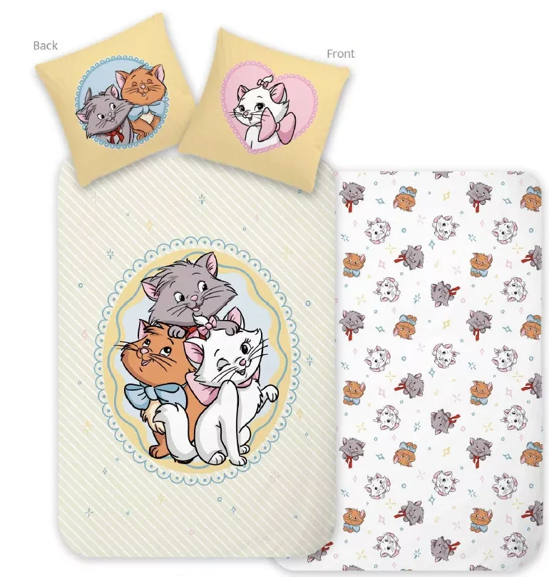 Obliečky do postieľky 100x135 MAČIČKA MÁRIA trio