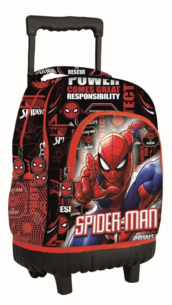 Školská taška na ťahanie SPIDERMAN bojovník 44cm