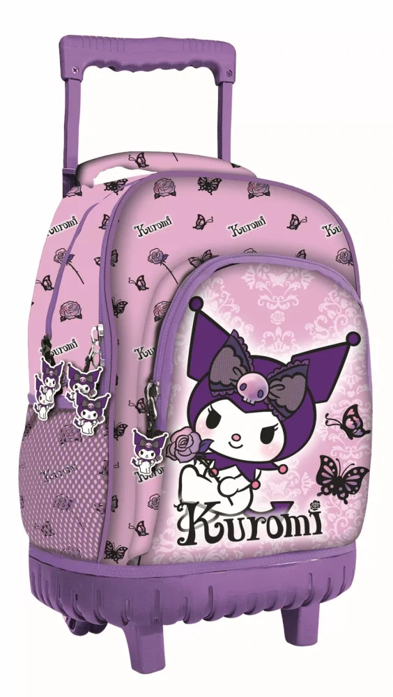 Školská taška na ťahanie KUROMI purple 44cm