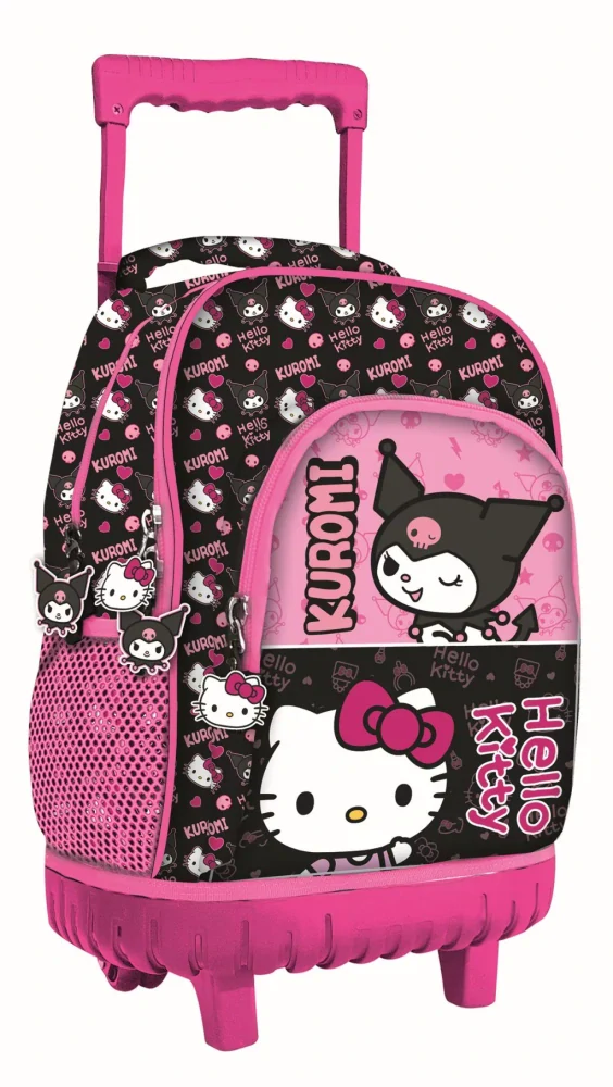 Školská taška na ťahanie HELLO KITTY A KUROMI 44cm