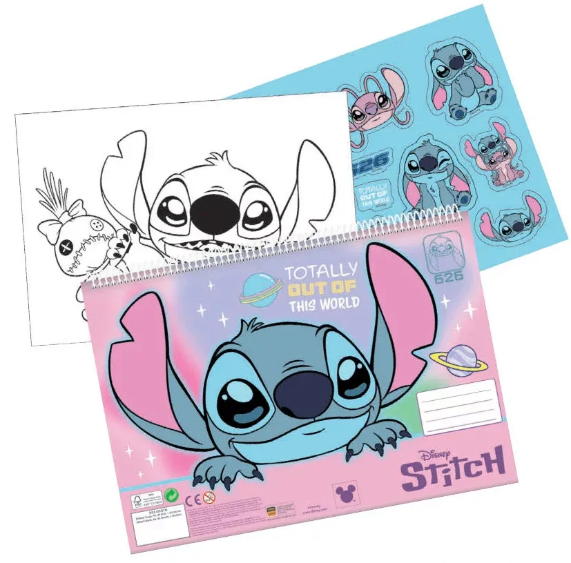 Špirálový skicár + nálepky LILO A STITCH universe