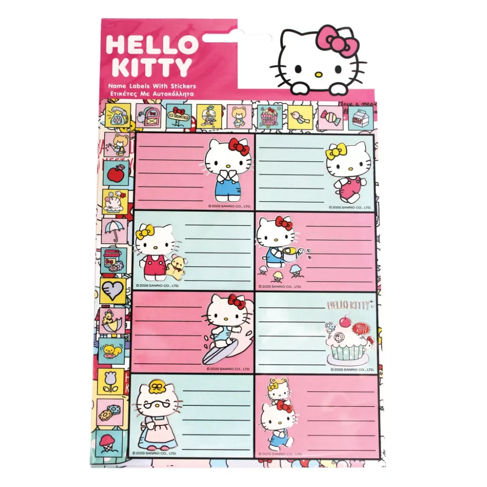 Lepiace štítky (16ks) HELLO KITTY torta