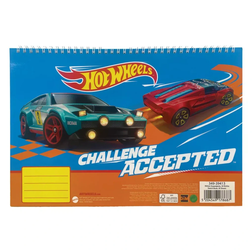 Špirálový skicár HOT WHEELS runner