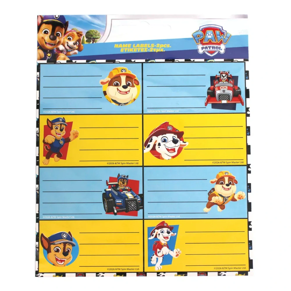 Lepiace štítky (16ks) PAW PATROL race