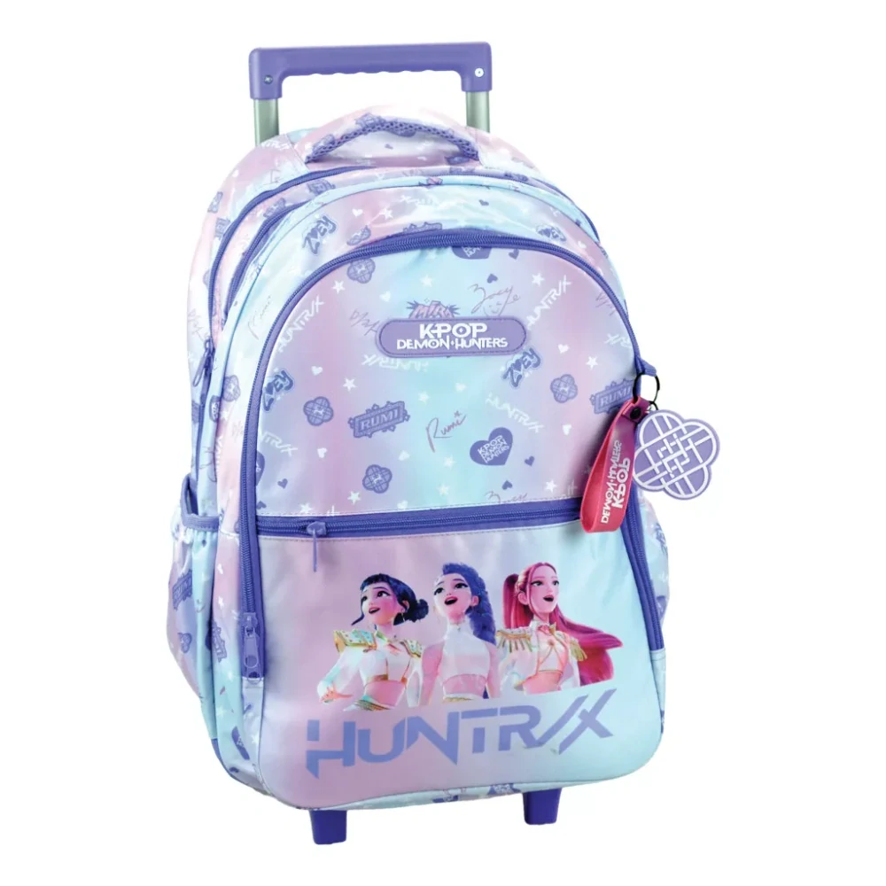 Školská taška na ťahanie LOVCI DÉMONOV purple 46cm