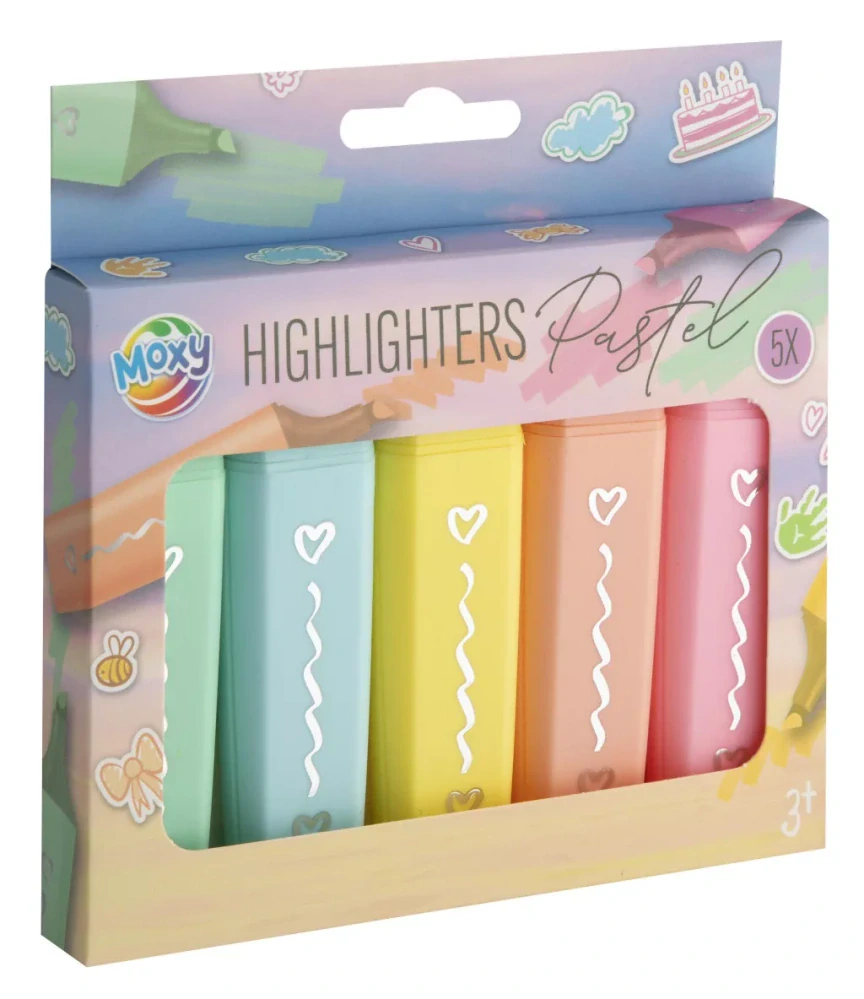 Zvýrazňovače 5ks PASTEL