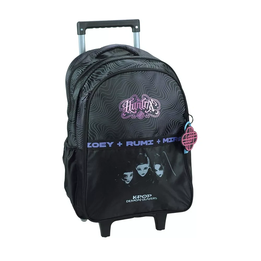 Školská taška na ťahanie LOVCI DÉMONOV black 46cm