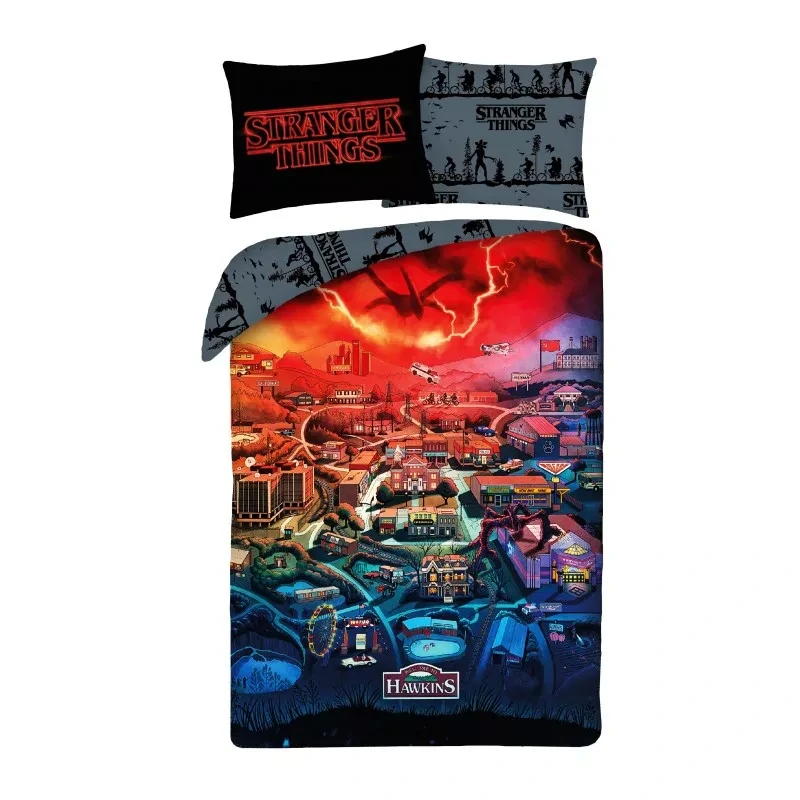 Obliečky 140x200 STRANGER THINGS mesto