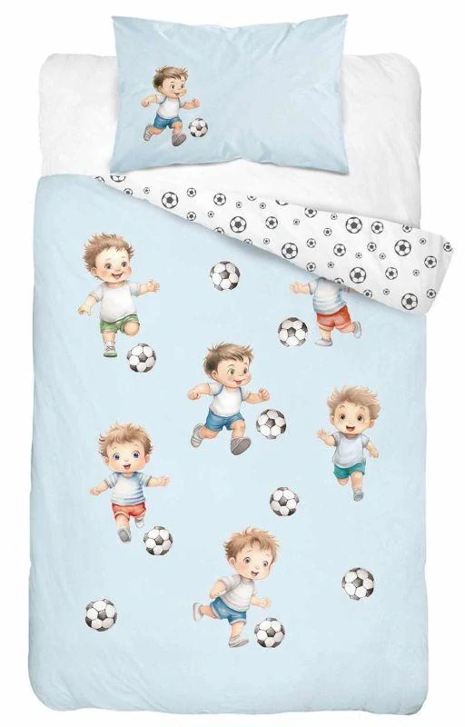 Obliečky do postieľky 100x135 MALÝ FUTBALISTA modré