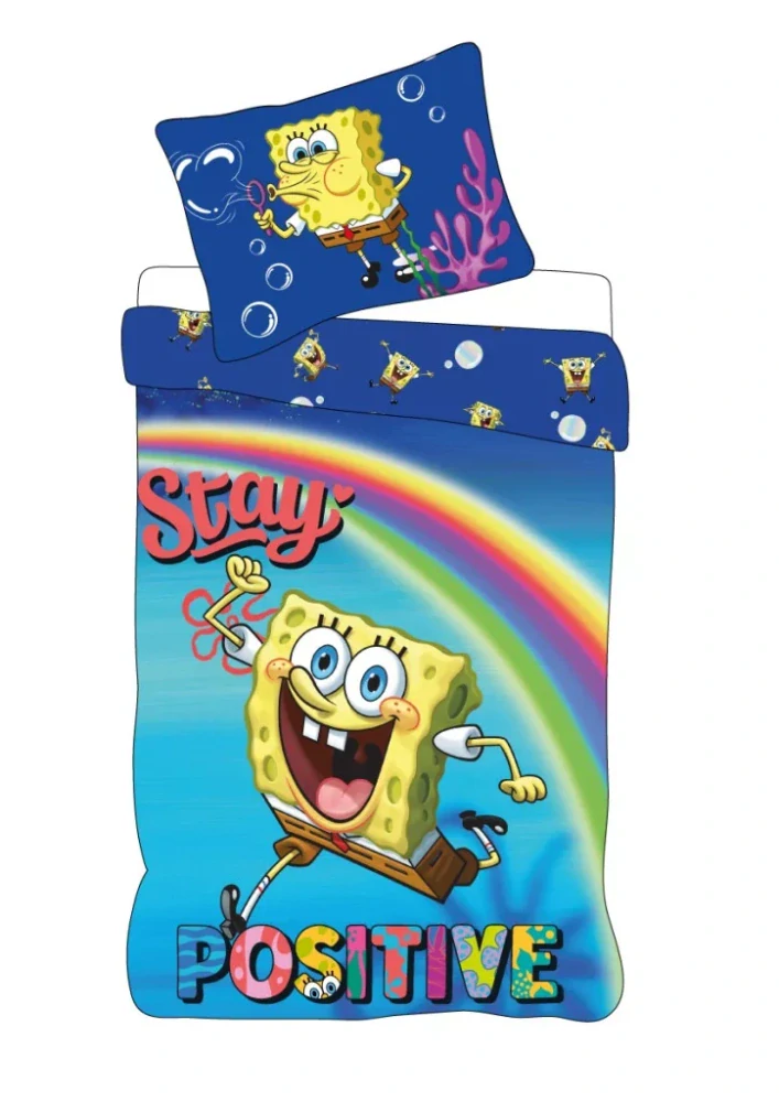 Obliečky do postieľky 100x135 SPONGEBOB positive