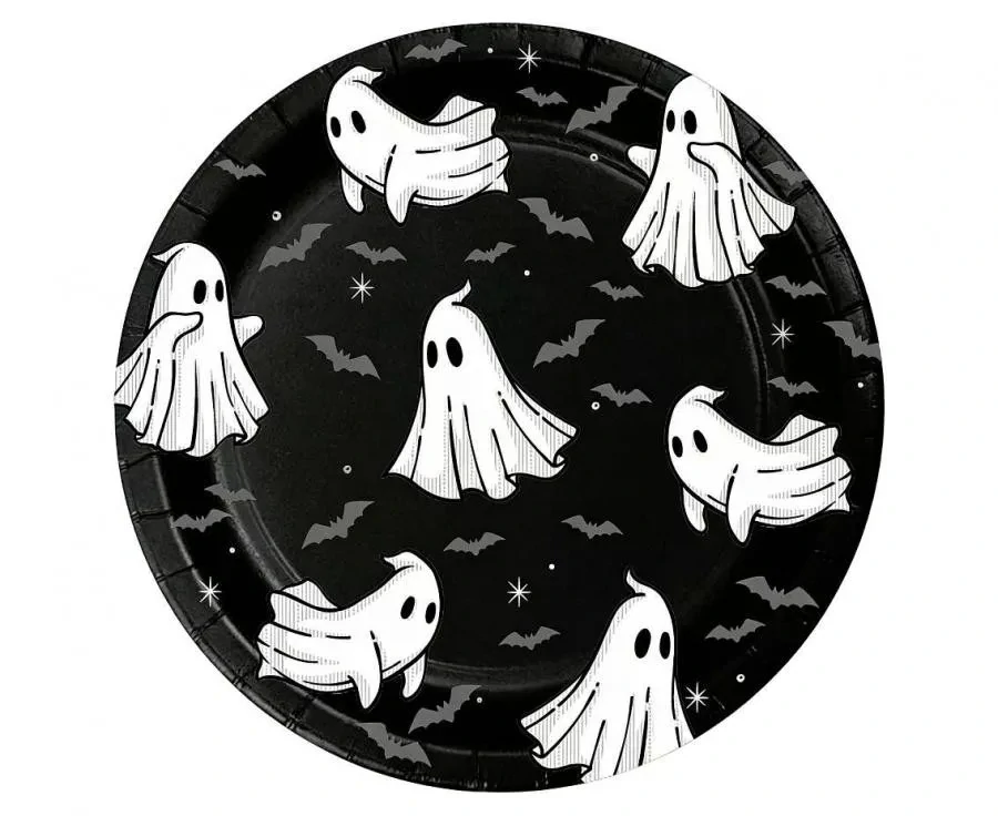 Papierový tanier 18cm HALLOWEEN duch