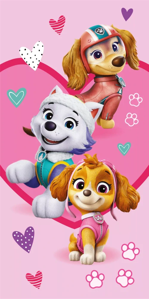Osuška 70x140 PAW PATROL love (rýchloschnúca)