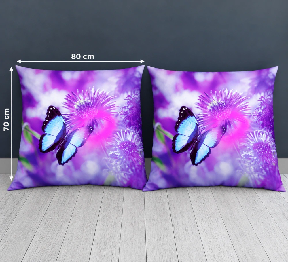 Obliečka na vankúš 70x80 MOTÝĽ modrý