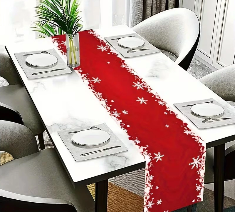 Vianočný behúň na stôl VIANOCE red vločky (210x33cm)
