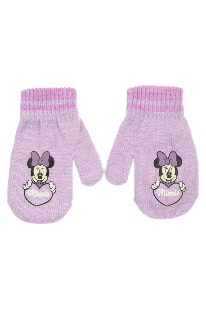 Rukavice - palčiaky MINNIE srdce purple