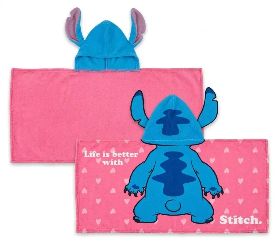 Deka s kapucňou LILO A STITCH pink