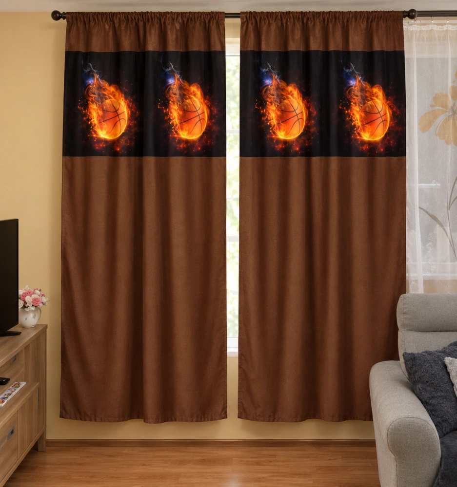 Detské závesy 140x240 LOPTA basketbal