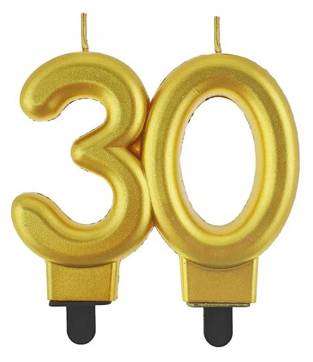 Sviečka č.30 zlatá