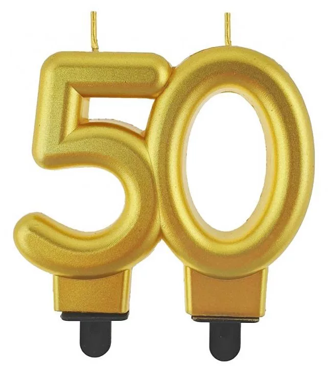 Sviečka č.50 zlatá