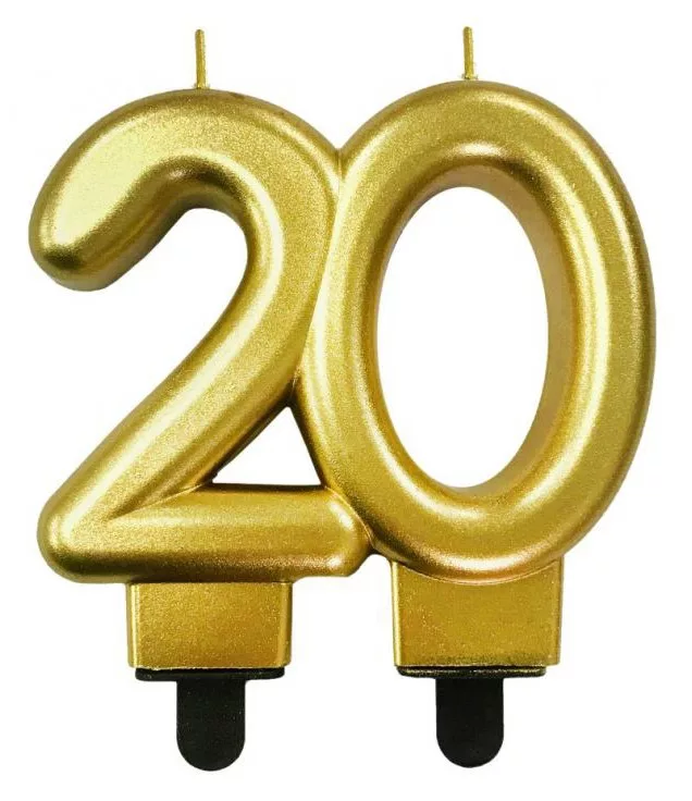 Sviečka č.20 zlatá