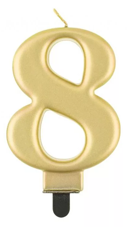 Sviečka č.8 zlatý kov
