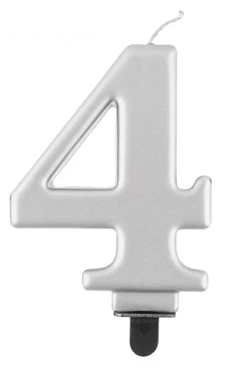 Sviečka č.4 strieborný kov