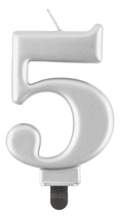 Sviečka č.5 strieborný kov