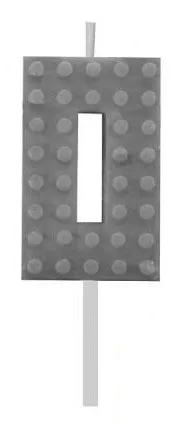 Sviečka č.0 lego šedá