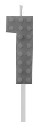 Sviečka č.1 lego šedá
