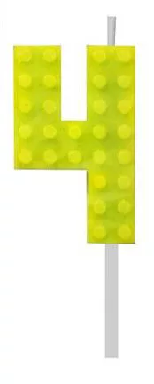 Sviečka č.4 lego žltá