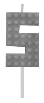 Sviečka č.5 lego šedá