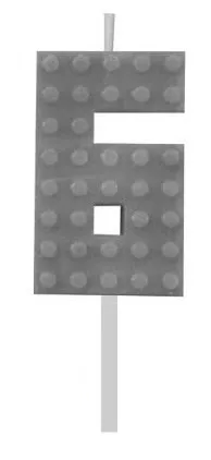 Sviečka č.6 lego šedá