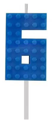 Sviečka č.6 lego modrá