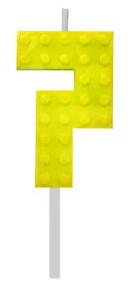 Sviečka č.7 lego žltá