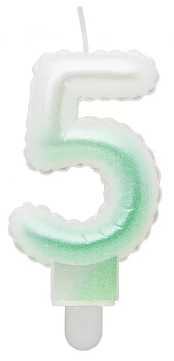 Sviečka č.5 ombre zelená