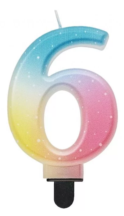 Sviečka č.6 ombre color