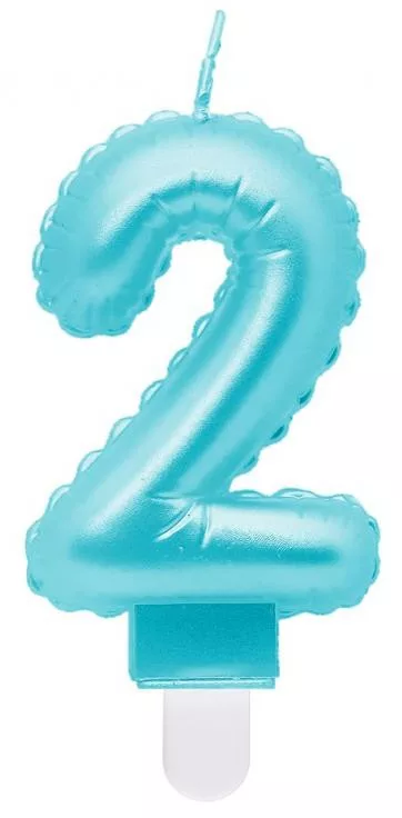 Sviečka č.2 balón modrá