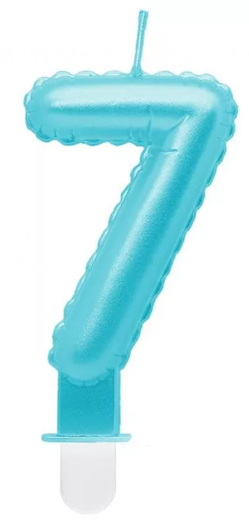 Sviečka č.7 balón modrá